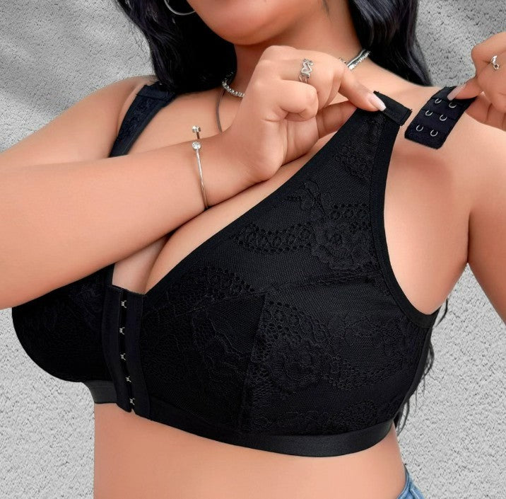 Soutien gorge dentelle sans armature avec crochets